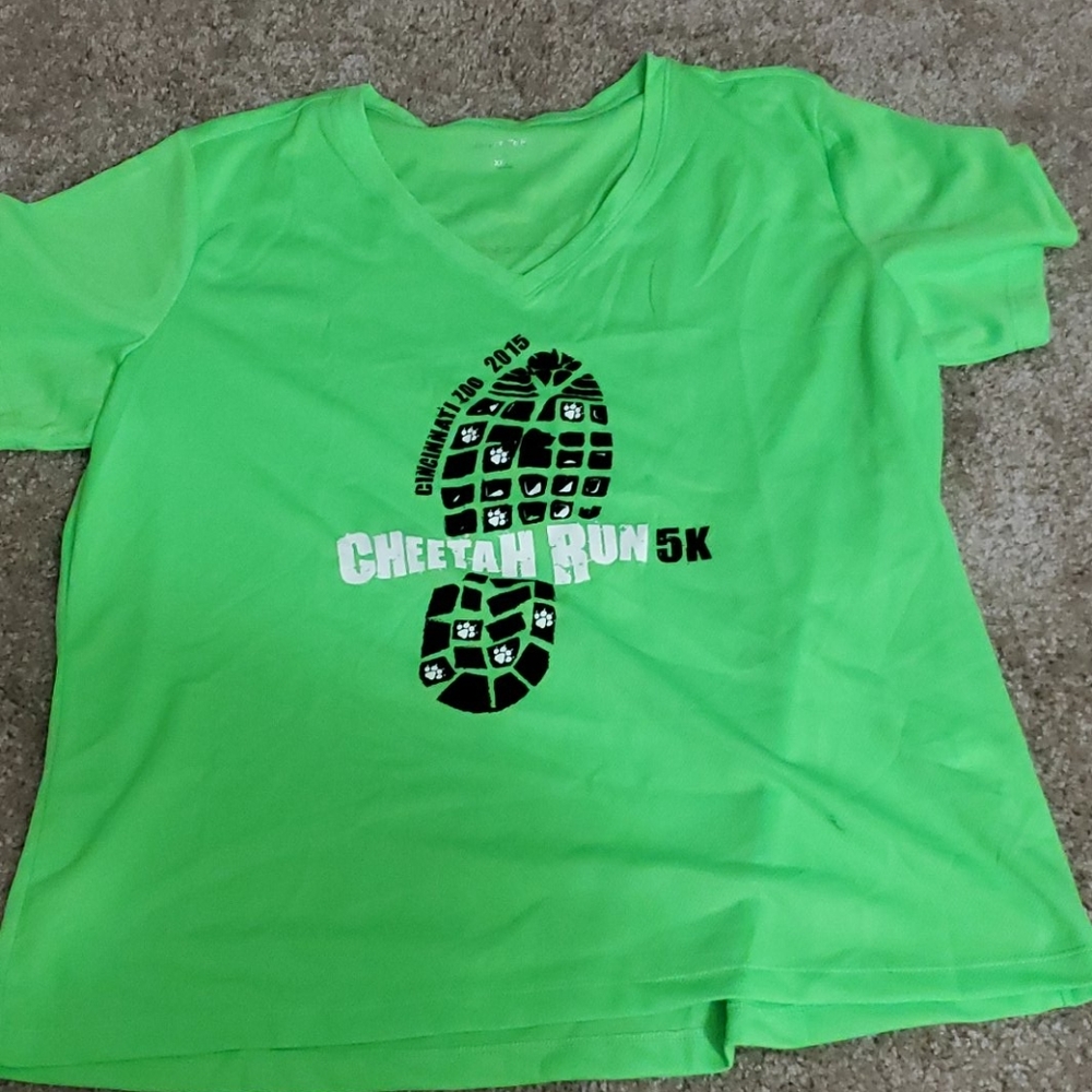 Lime green marathon shirt